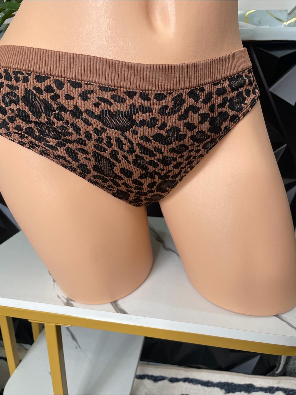 🔥🩲Victoria's Secret Brown and Black Leopard Ribbed Bikini